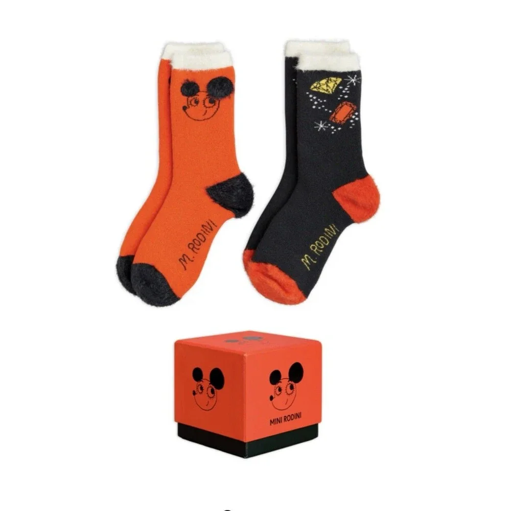 New Mini Rodini Ritzrats Terry Socks Gift Set 2 Pack Size 32/35 NWT